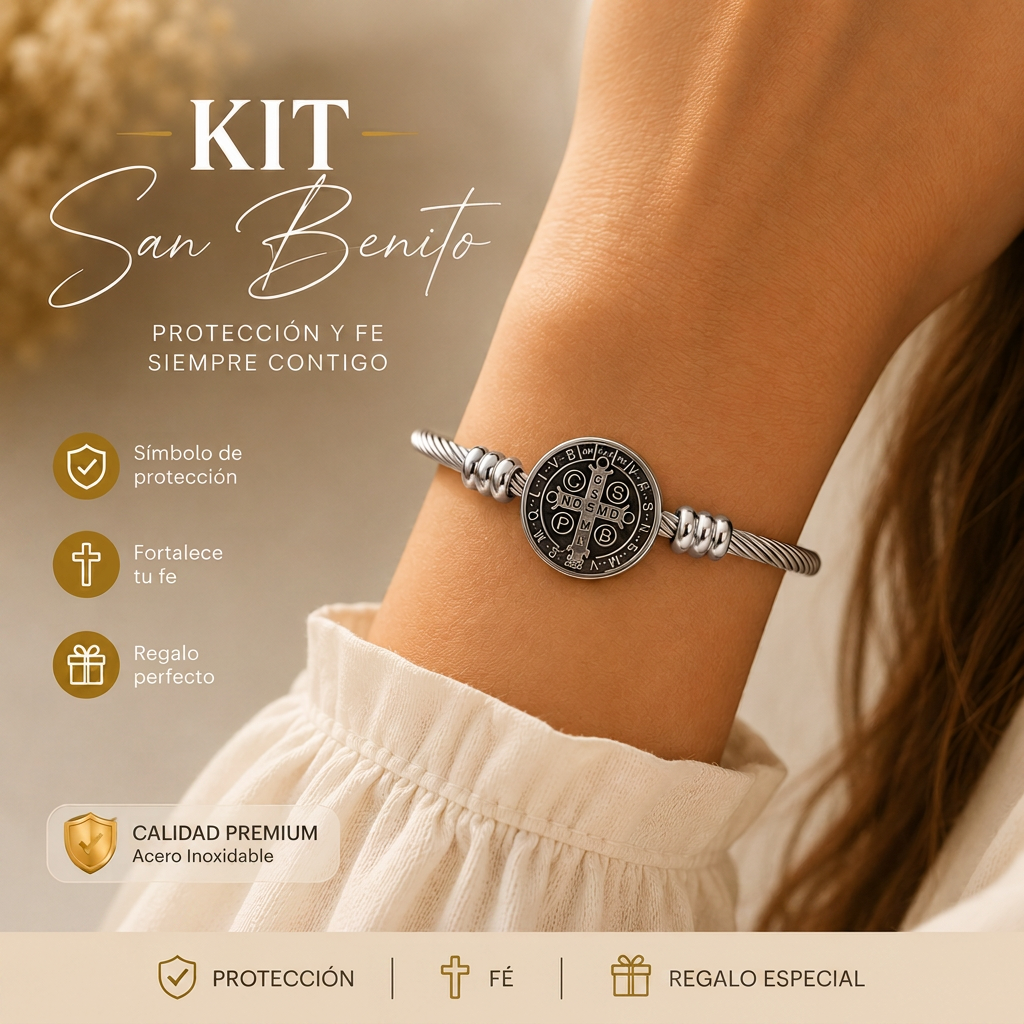 Brazalete de la Protección de San Benito — Kit San Benito Plata